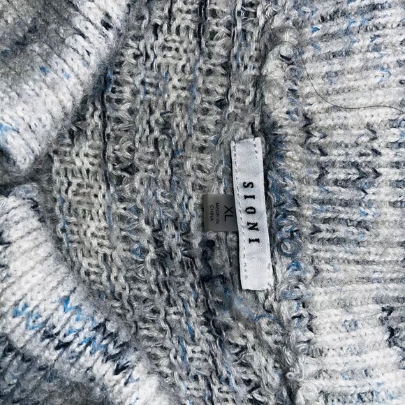 Sioni Womens Knit Cardigan Sweater XL Gray Blue Button Front Long Sleeve - Picture 4 of 10